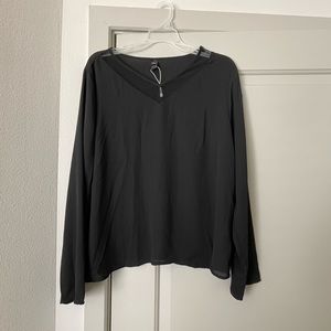 Black V-Neck Blouse